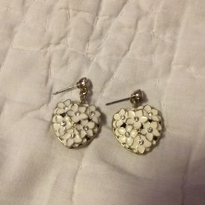 White flower earrings
